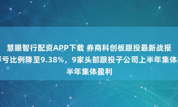 慧眼智行配资APP下载 券商科创板跟投最新战报：浮亏比例降至9.38%，9家头部跟投子公司上半年集体盈利